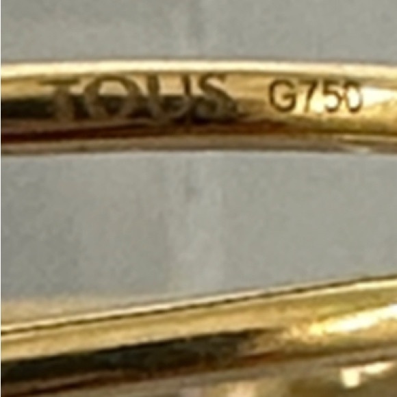 Tous 18k Diamond Gold Double Band Star Ring